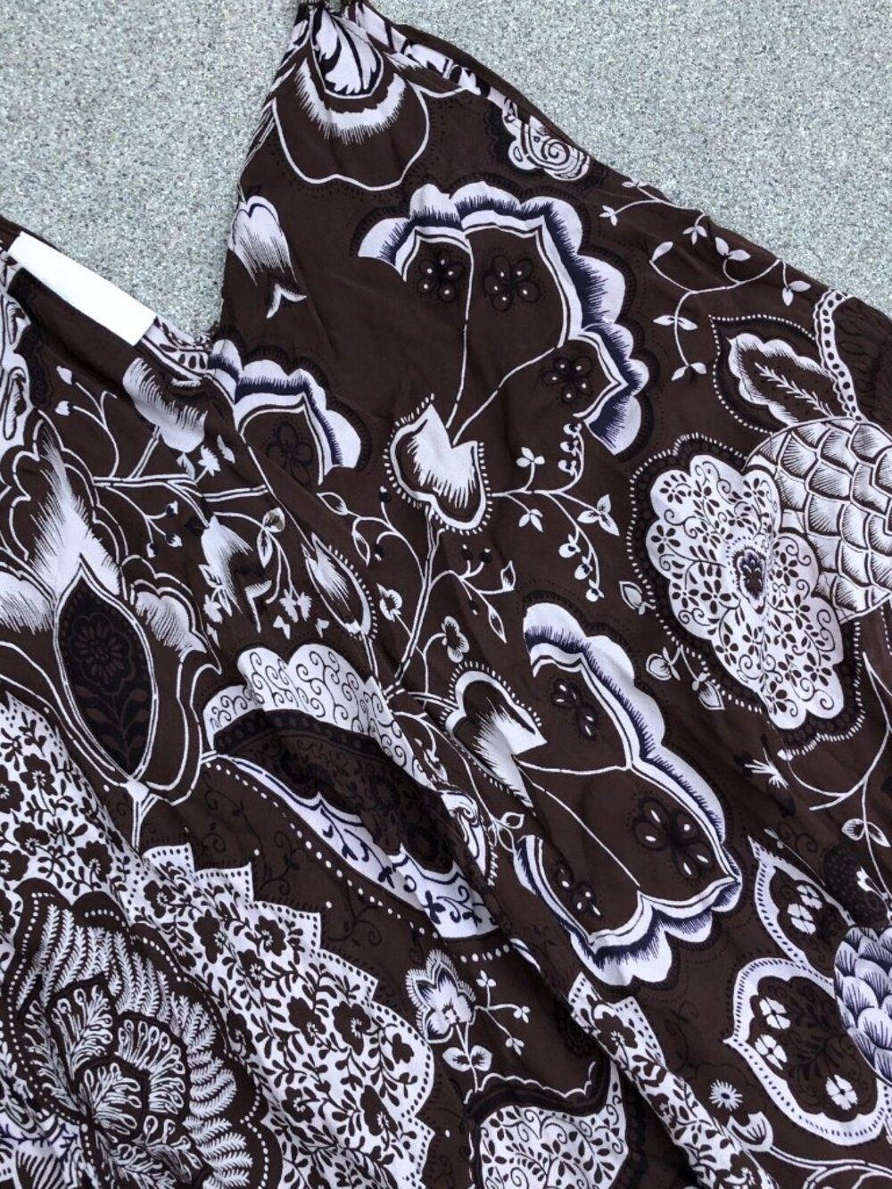 MICHAEL KORS Flowy Summer Dress SMALL Women's Maxi Brown Hawaiian - Picture 3 of 6